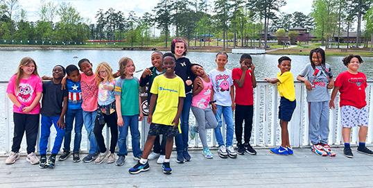 Kids on dock at Hunter Park from KDO Camp